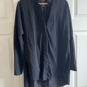 ADAY Classic Black Open Collar Top